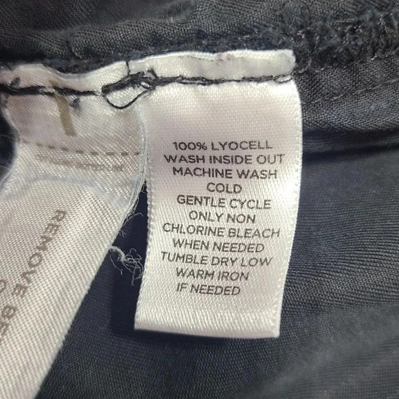 Lou & Grey Casual Pull On Pants Women's Size Large Black Ruched Ankles Pockets - Picture 4 of 4